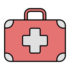 Obraz premium Vector First Aid Kit Filled Outline Icon Design