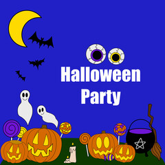 Halloween vector clipart banner invintation for party