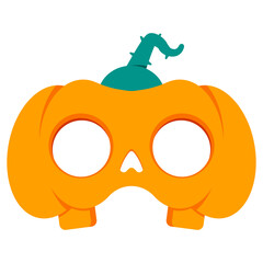 Halloween pumpkin mask vector cartoon illustration isolated on a white background.