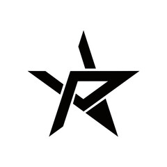 creative simple logo design letter P star