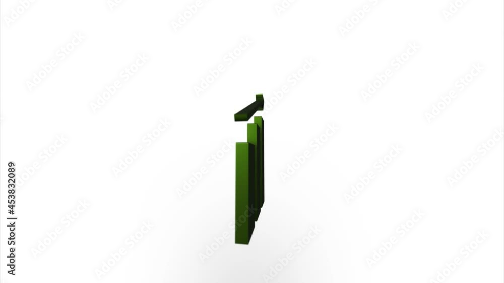 Poster green business diagram with arrow icon flipping, rotation. elegant 3d realistic light render. seamle