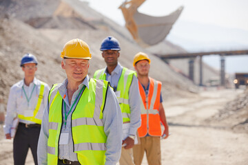 Digger working in quarry