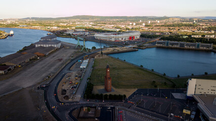 Obraz premium The skyline of the old Middlesbrough dockside area of Middlesbrough