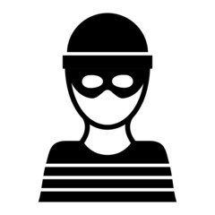 Vector Robber Glyph Icon Design