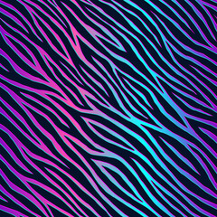 Abstract seamless pattern. Repeated patterns. Neon print. Animal fun background. Texture fashion style. Zebra or tiger skin lines. Trendy graphic. Modern stylish design for prints. Vector illustration