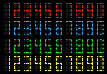 Electronic scoreboard with a set of figures.