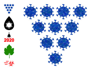 Triangle virus grapes polygonal 2d illustration, and similar icons. Virus Grapes is filled with triangles. Low-poly virus grapes constructed with random color triangles.