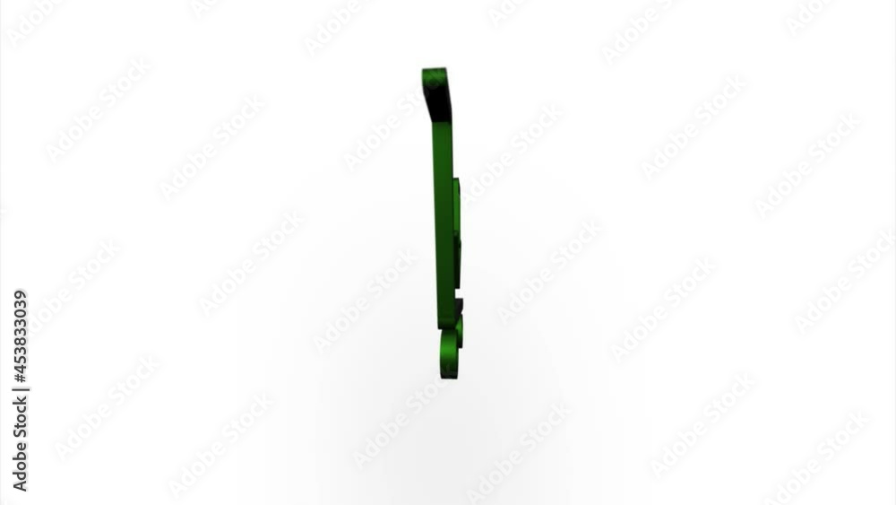 Aufkleber Green shopping cart icon flipping, rotation. Elegant 3d realistic light render. Seamless loop animation video