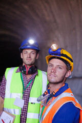 Fototapeta premium Business people talking in quarry