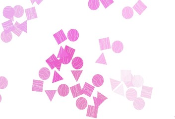 Light Pink vector pattern in polygonal style with circles.