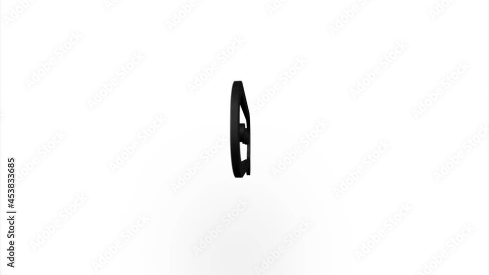 Poster Black speech bubble icon flipping, rotation. Elegant 3d realistic light render. Seamless loop animation video