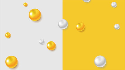 Fototapeta premium Abstract minimal contrast background with glossy 3d balls