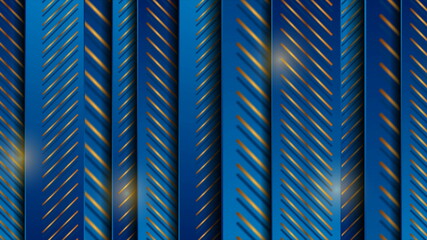 Abstract blue and bronze stripes and lines corporate background