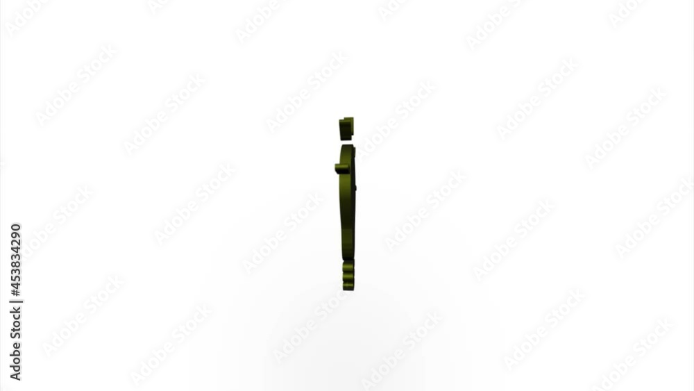 Poster Yellow light icon flipping, rotation. Elegant 3d realistic light render. Seamless loop animation video