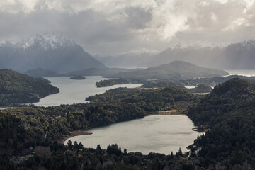 View of Lake Nahuel Huapi near Bariloche, Argentina, from Cerro Campanario