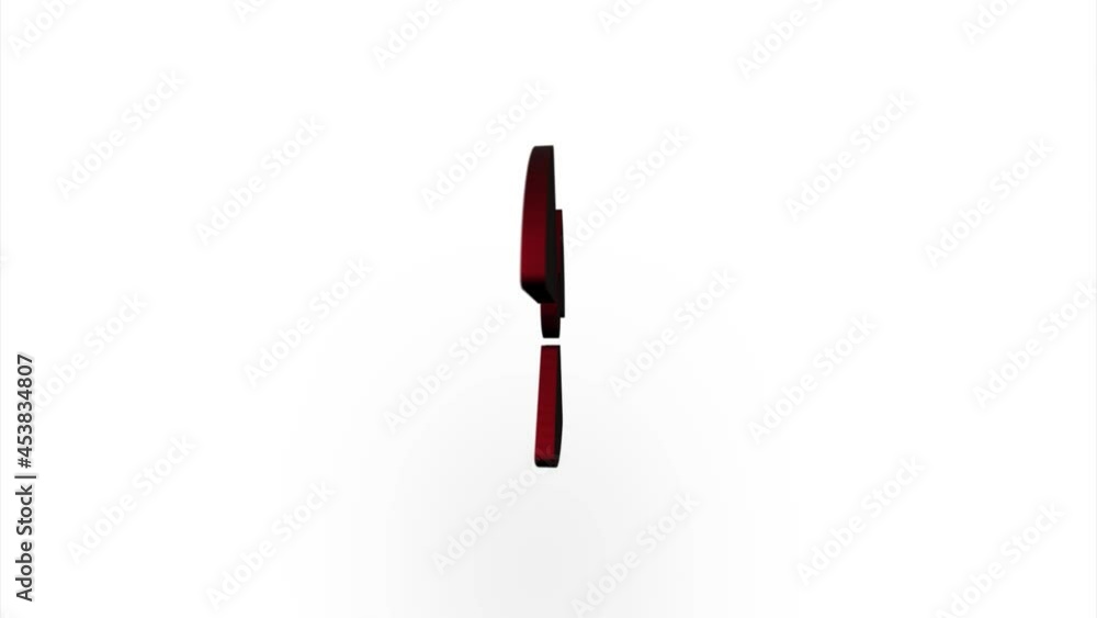 Poster Red radioactive symbol icon flipping, rotation. Elegant 3d realistic light render. Seamless loop animation video