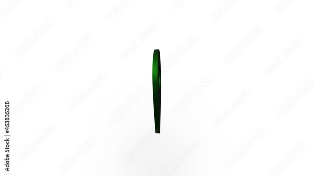 Poster green gps location pointer icon flipping, rotation. elegant 3d realistic light render. seamless loop