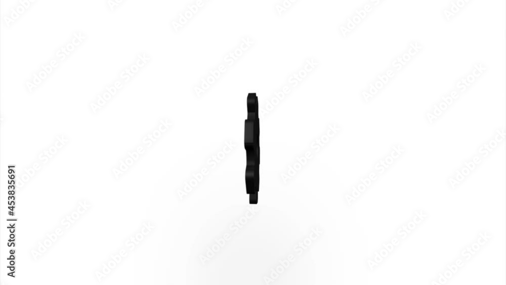 Poster Black gear wheel icon flipping, rotation. Elegant 3d realistic light render. Seamless loop animation video