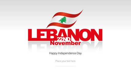 Lebanon Independence Day flag logo icon banner - obrazy, fototapety, plakaty