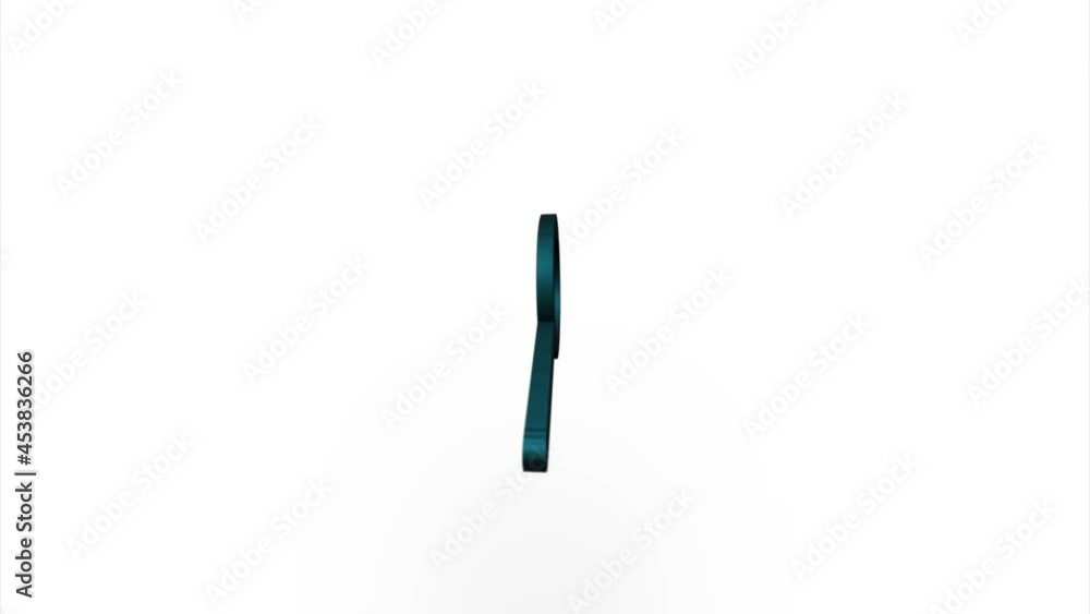 Poster Green search line icon flipping, rotation. Elegant 3d realistic light render. Seamless loop animation video