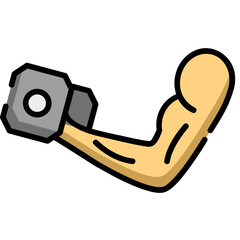 Bodybuilder Arm Icon Vector