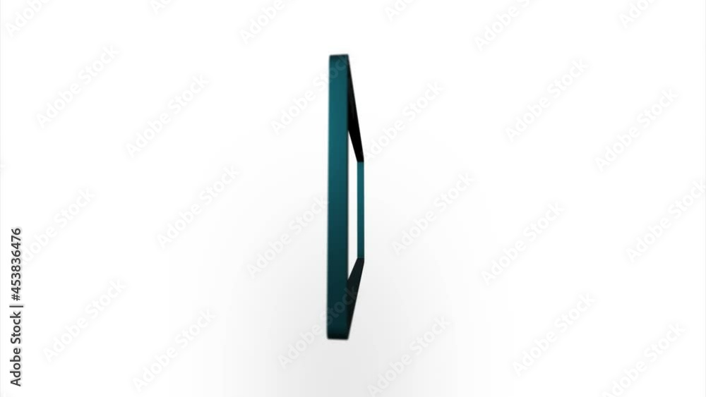 Aufkleber Green browser window icon flipping, rotation. Elegant 3d realistic light render. Seamless loop animation video