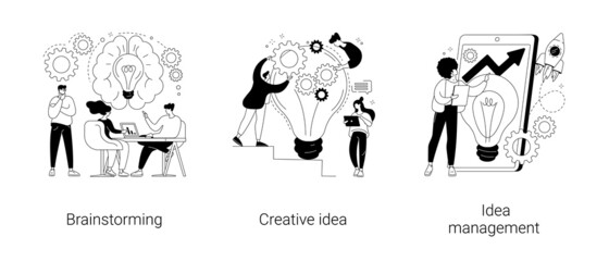 Creative thinking abstract concept vector illustrations.