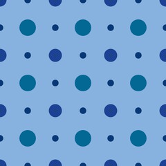 Blue white polka dot seamless pattern for graphic design..Universal polka dot texture for print.