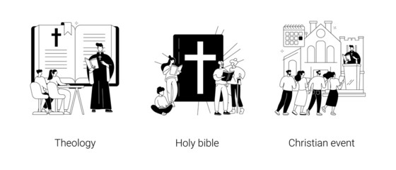 Study of god abstract concept vector illustrations.