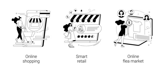 E-commerce platform abstract concept vector illustrations.
