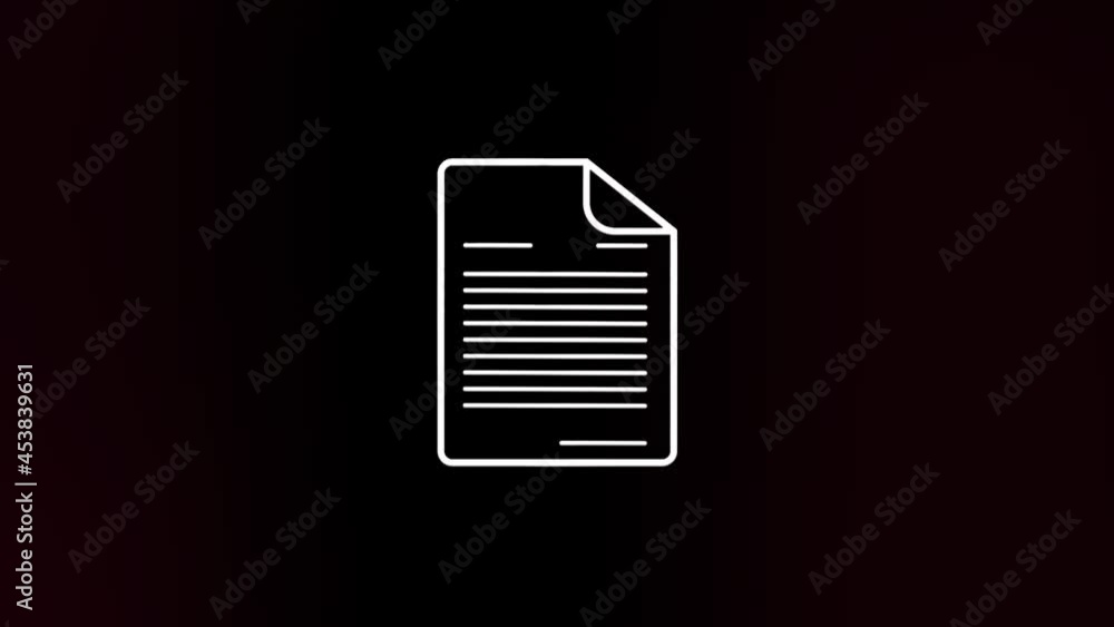 Aufkleber Document icon with glitch art effect. Retro futurism 80s 90s dynamic wave style. Video signal damage with tv noise and old screen interference. Loop 4k
