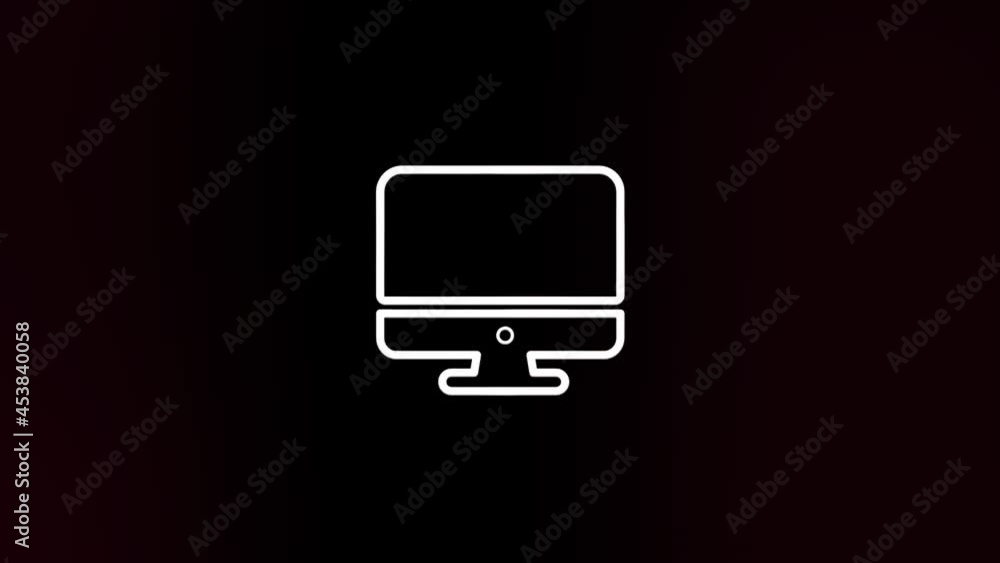 Leinwandbilder Computer monitor icon with glitch art effect. Retro futurism 80s 90s dynamic wave style. Video signal damage with tv noise and old screen interference. Loop 4k