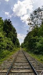 Fototapeta premium ligne de chemin de fer, de Colmar-Central à Neuf-Brisach, Alsace, France