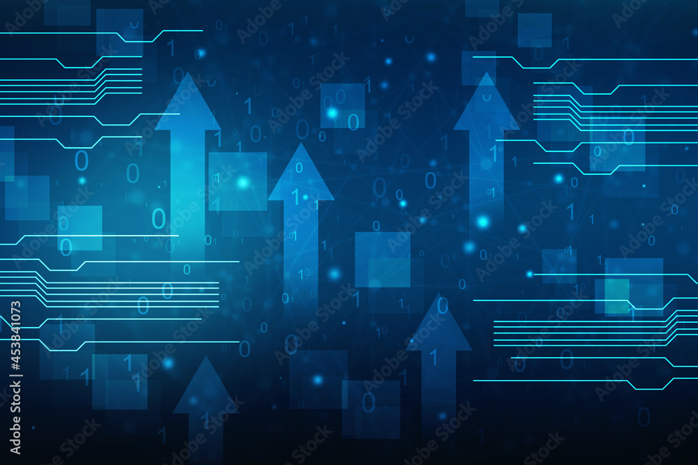 Poster 2d digital abstract business networking background