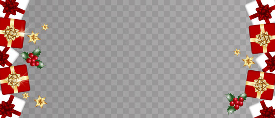 Happy new year 2022. Realistic elegant vector templates. Realistic gifts and Christmas garlands.