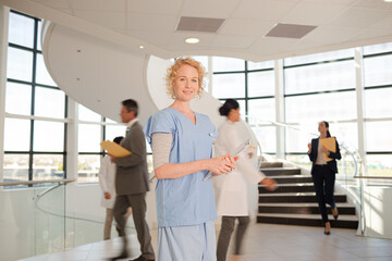 Portrait of smiling nurse in hospital