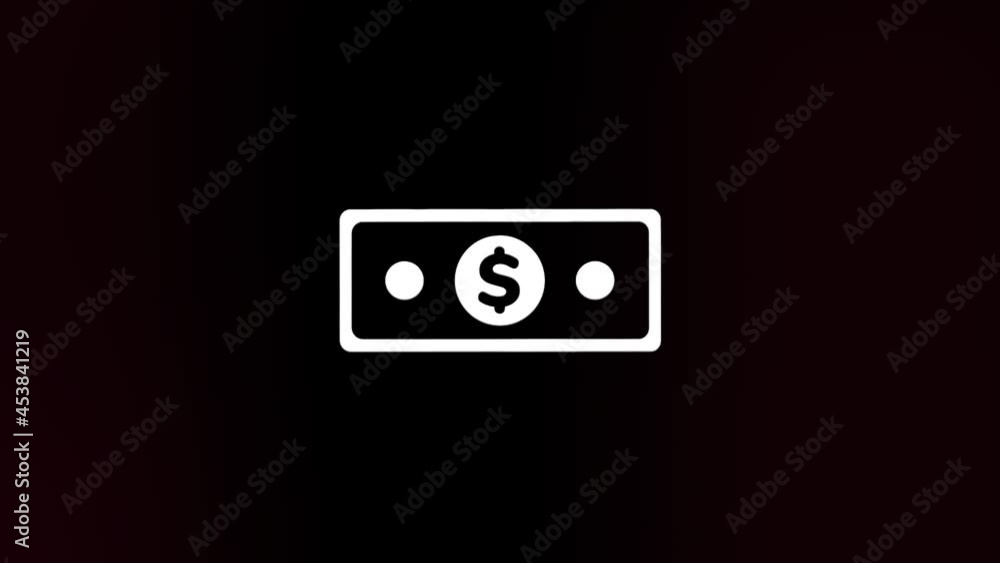Poster banknote dollar icon with glitch art effect. retro futurism 80s 90s dynamic wave style. video signal