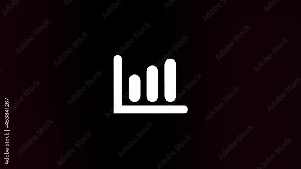 Poster bar graph animated icon with glitch art effect. retro futurism 80s 90s dynamic wave style. video sig