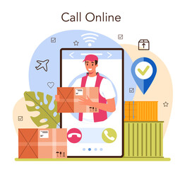 Logistic online service or platform. Idea of transportation, distribution