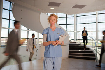 Portrait of smiling nurse in hospital
