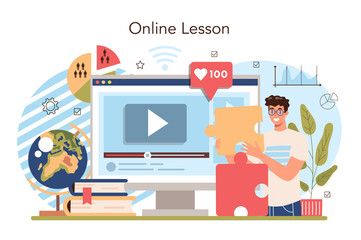 Obraz premium Management and social sciences school course online service or platform