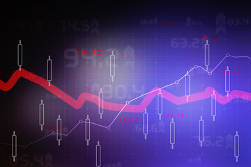 2d rendering Stock market online business concept. business Graph 