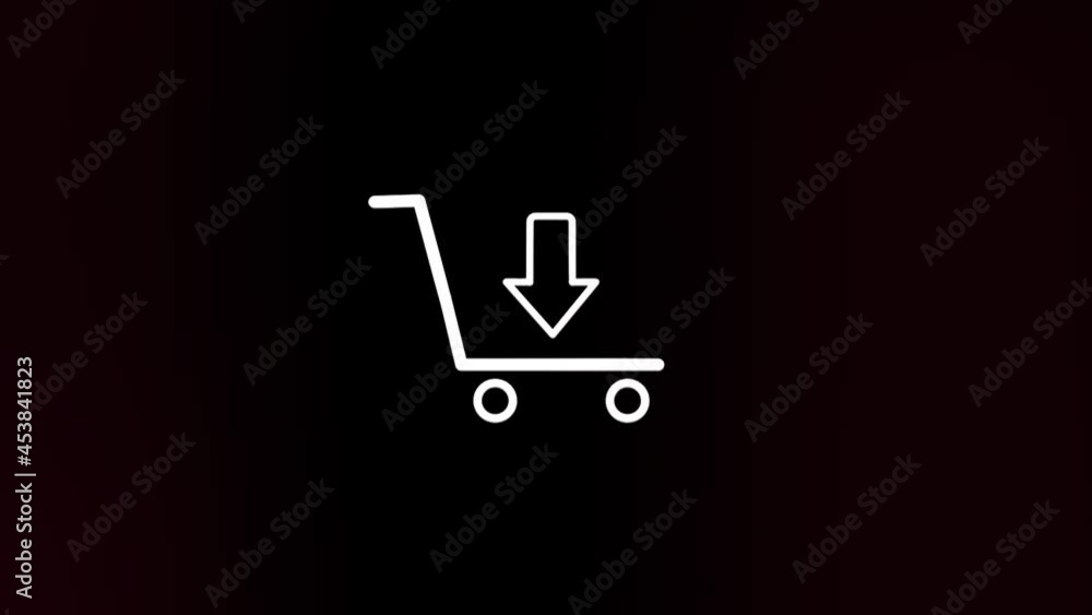 Poster shopping cart icon with glitch art effect. retro futurism 80s 90s dynamic wave style. video signal d