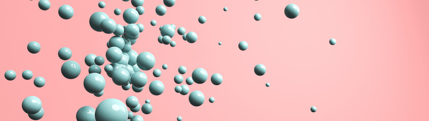 3D render of different size of spheres