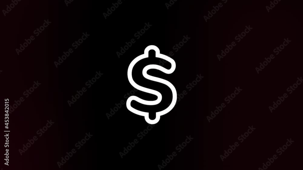 Fototapete dollar symbol icon with glitch art effect. retro futurism 80s 90s dynamic wave style. video signal d
