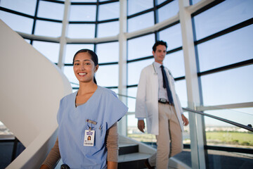 Portrait of smiling nurse in hospital