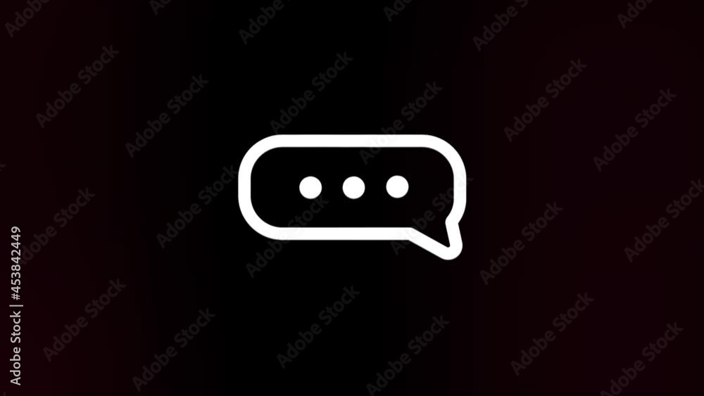 Aufkleber Speech bubble icon with glitch art effect. Retro futurism 80s 90s dynamic wave style. Video signal damage with tv noise and old screen interference. Loop 4k