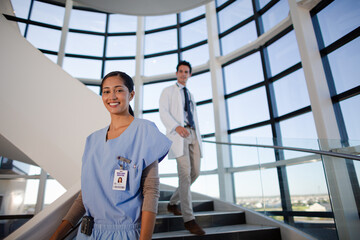 Portrait of smiling nurse in hospital