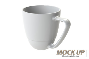 White ceramic Coffee mug isolated on a white background.