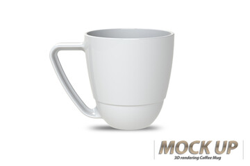 White ceramic Coffee mug isolated on a white background.
